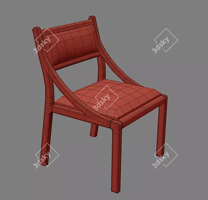 Seadrift Oak Upholstered Dining Chair 3D model image 3