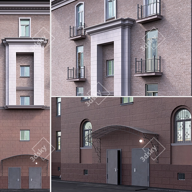 Stalinka Classic Residential Building 3D model image 3
