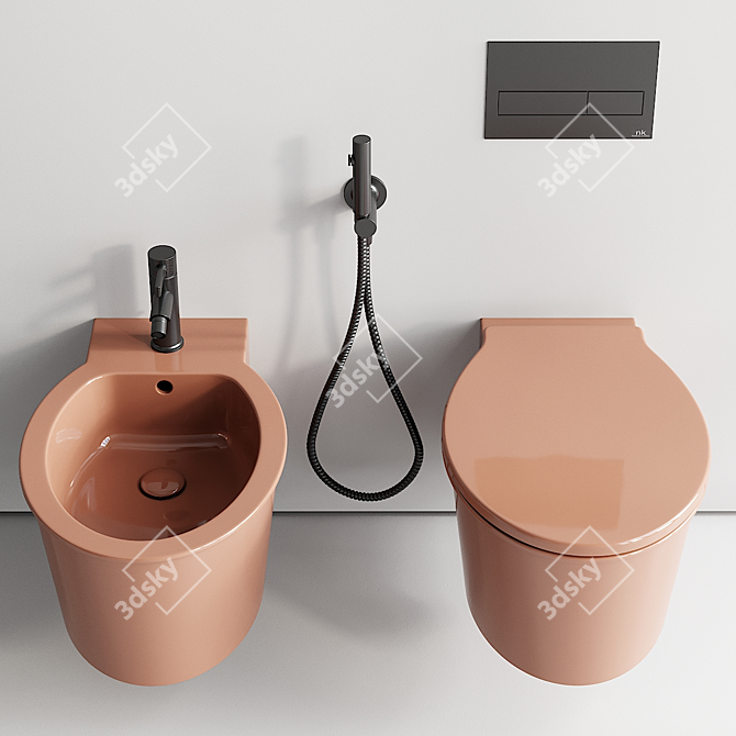 I Catini Wall-Hung Ceramics Set 3D model image 3