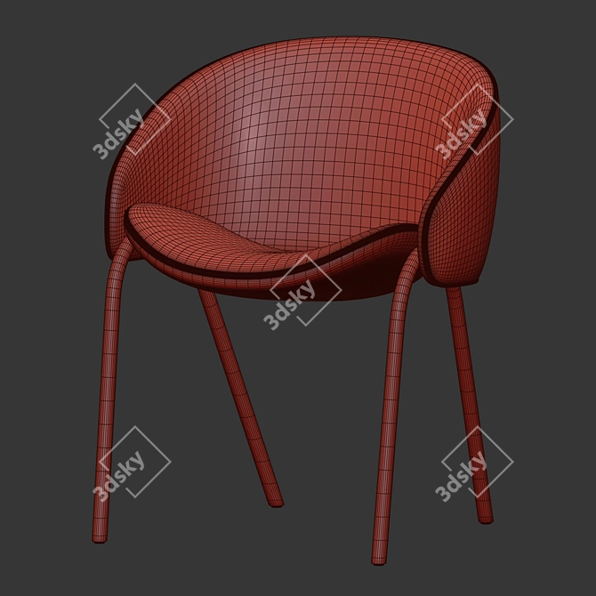 Elegant Velvet Dining Chair 3D model image 5