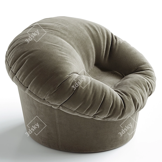 Luxury Bio Gold Velvet Armchair 3D model image 2