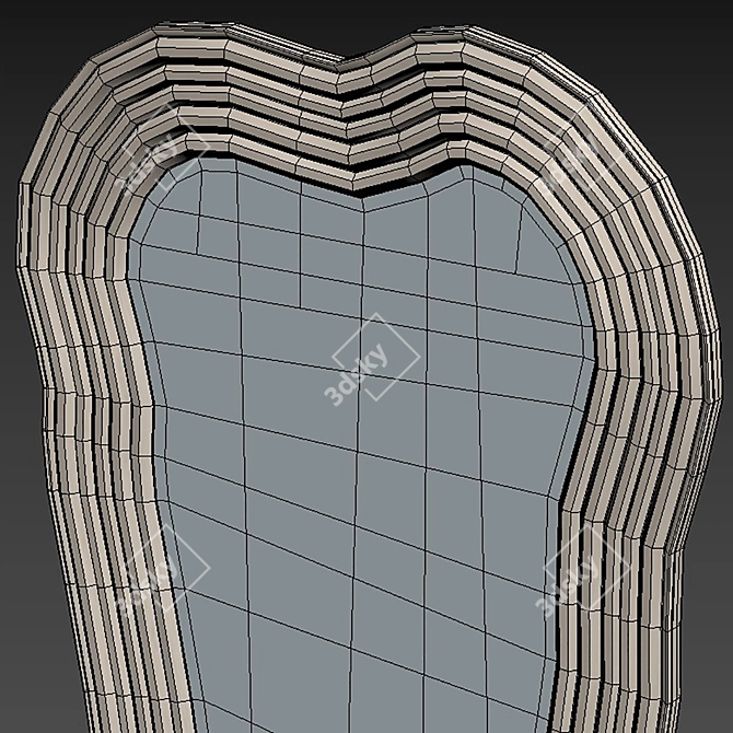 Gwen Tri-Material Wall Mirror 3D model image 5