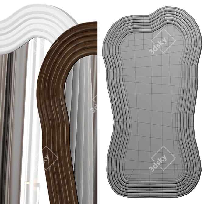 Gwen Tri-Material Wall Mirror 3D model image 6