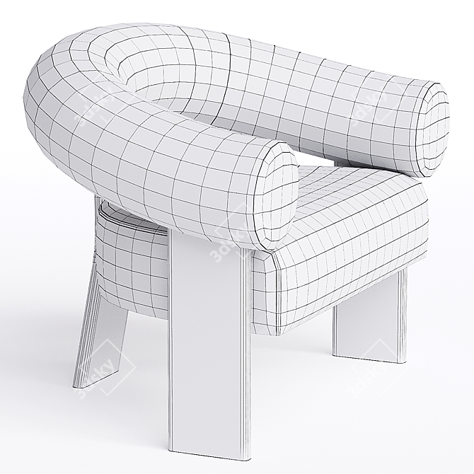 Elegant Celeste Accent Chair 3D Model 3D model image 3