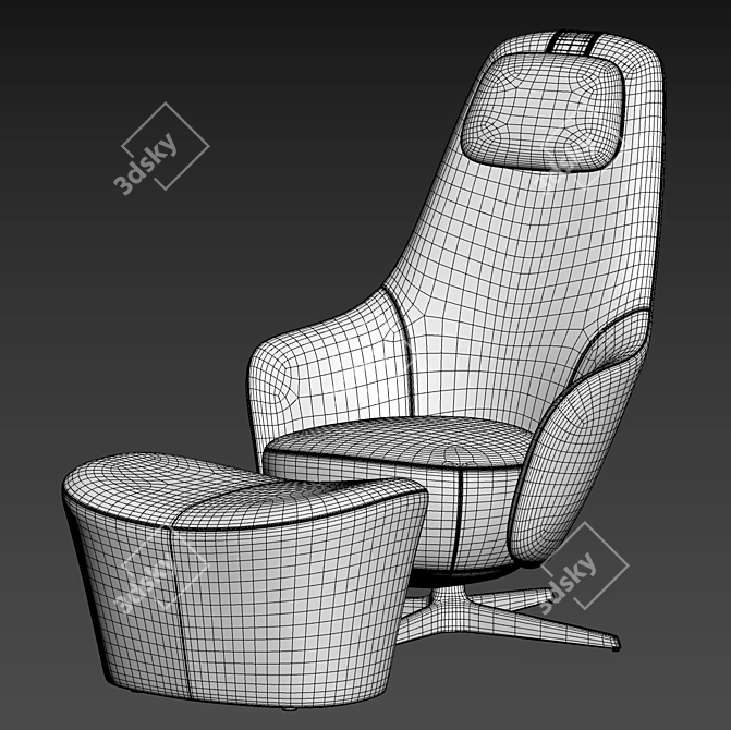  B&B Italia Harbor Laidback Lounge 3D model image 5
