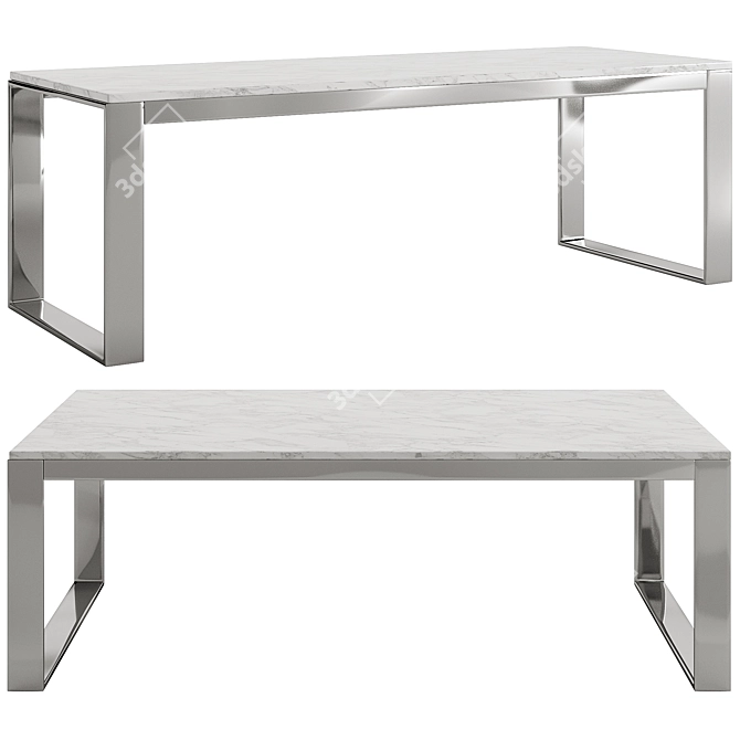 Calvin Marble Series Tables: Elegant Multipurpose Furniture 3D model image 1