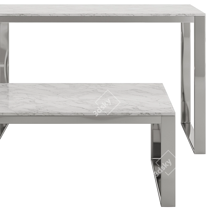 Calvin Marble Series Tables: Elegant Multipurpose Furniture 3D model image 3