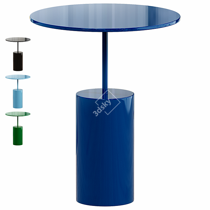  Contemporary Blue Side Table 3D Model 3D model image 1