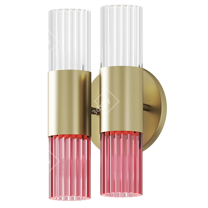 Luxury Brass Glass Wall Sconce 3D model image 3