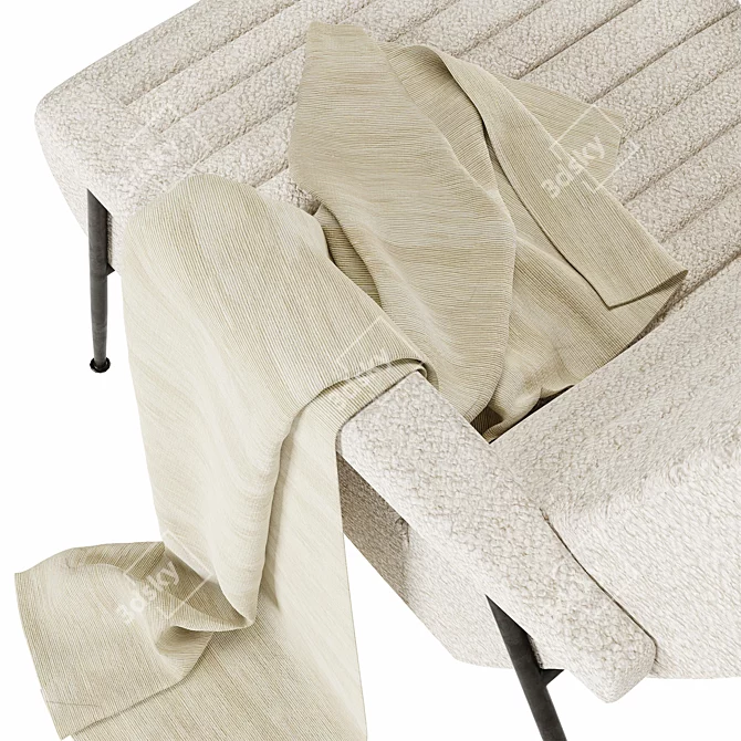 Elegant Kensington Armchair in Boucle Fabric 3D model image 6