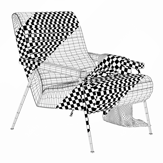 Elegant Kensington Armchair in Boucle Fabric 3D model image 7