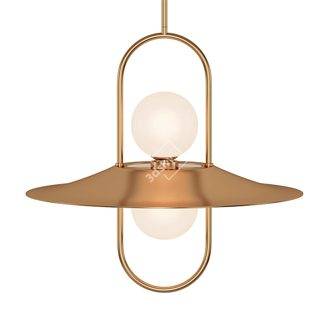 Modern Brass Led Pendant Light 3D model image 1