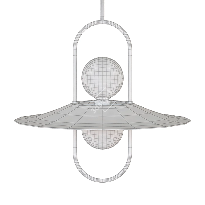 Modern Brass Led Pendant Light 3D model image 2