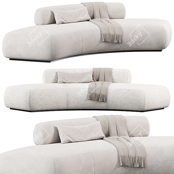 Curved Fabric Sofa, Bubble 3D model image 1