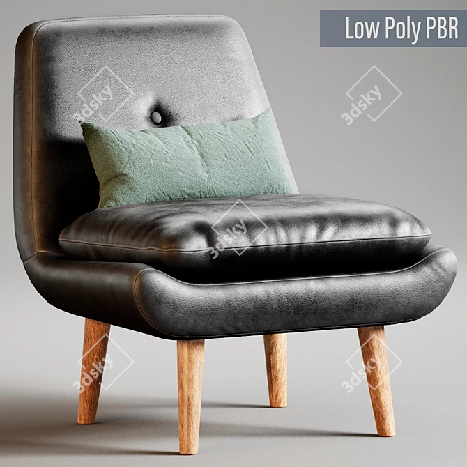 Modern Low-Poly Armchair Vince 3D model image 1