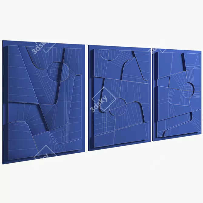 Elegant Decorative Panel Set 3D model image 5