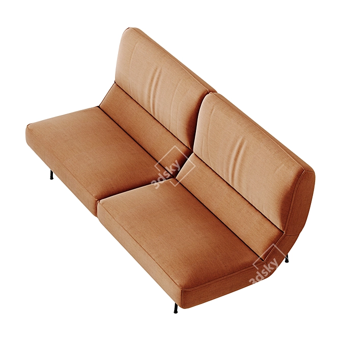 Cozy Two-Seater Lounge Sofa 3D model image 2