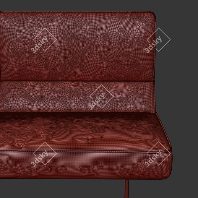 Cozy Two-Seater Lounge Sofa 3D model image 3