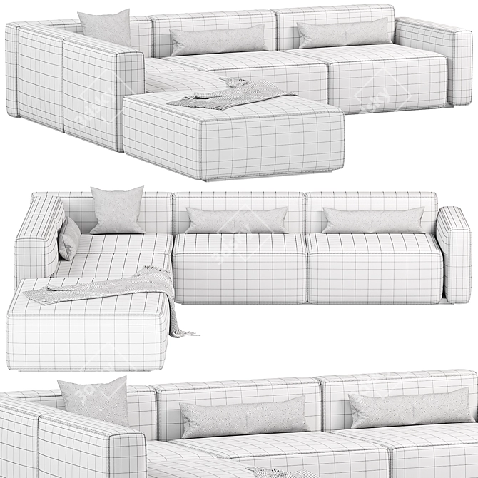 Modern Modular Sectional Sofa Set 3D model image 5