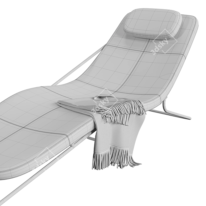 Modern Wireflow Chaise Lounge 3D model image 6