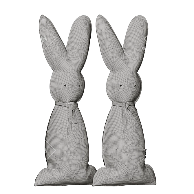 Soft Rabbit Plush Toy 3D model image 2