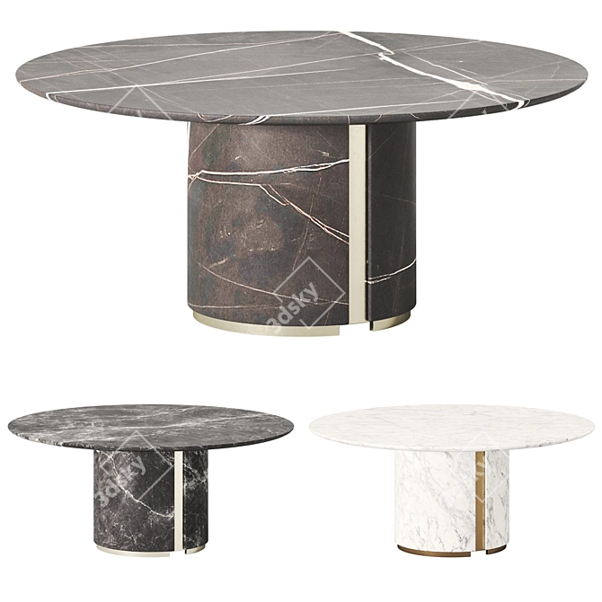 Elegant Ercolino Marble Coffee Table 3D model image 1