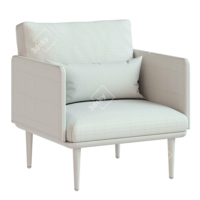 Stylish One-Seater Lounge Chair 3D model image 4