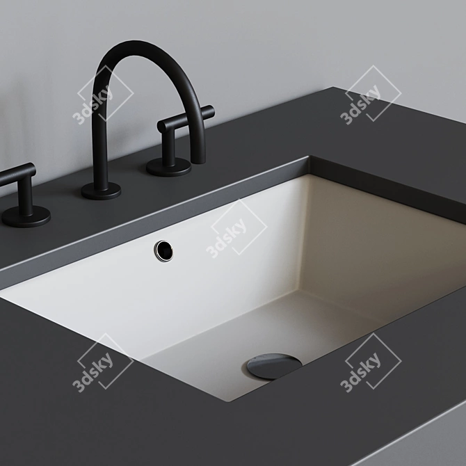 Concrete Double Vanity: West Elm 3D model image 2