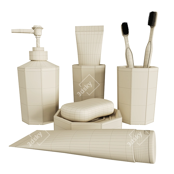 Elegant Bathroom Set RD-124 3D model image 3