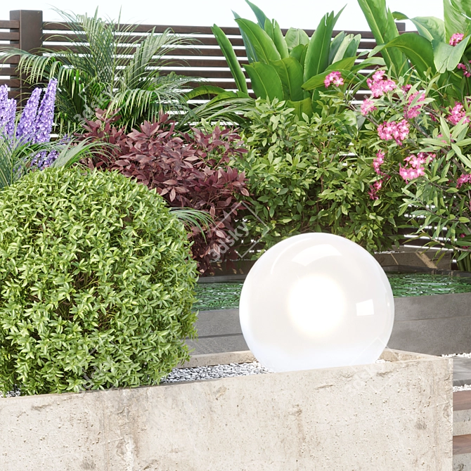 Organic Backyard Landscaping Plants Set 3D model image 5