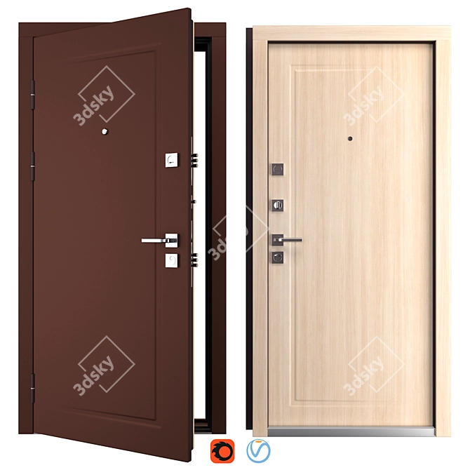 Madlen Metal Entry Door (Abwehr) 3D model image 1