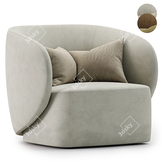Stylish Swell Armchair Collection: Grado Design 3D model image 1