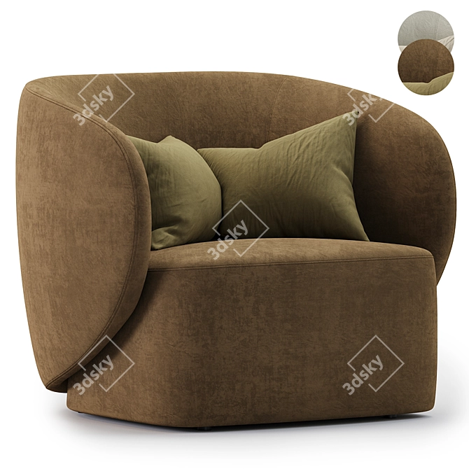 Stylish Swell Armchair Collection: Grado Design 3D model image 2