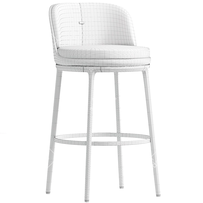 Hicks Bar Stool: Leather Comfort 3D model image 10