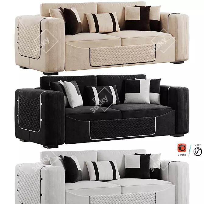 Elegant Formenti Luxury Sofa Set 3D model image 1