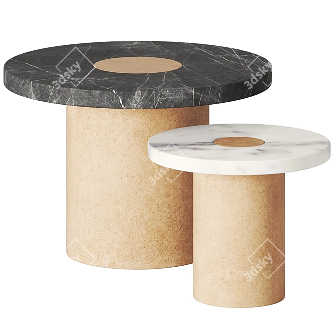 Sintra Stone Concrete Accent Tables 3D model image 1