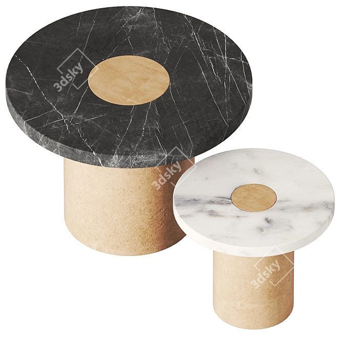 Sintra Stone Concrete Accent Tables 3D model image 2