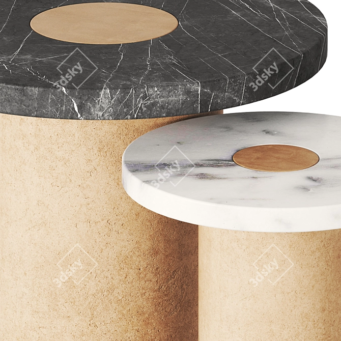 Sintra Stone Concrete Accent Tables 3D model image 3