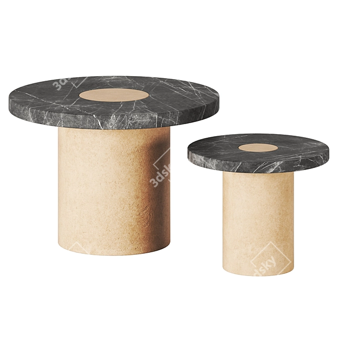 Sintra Stone Concrete Accent Tables 3D model image 4