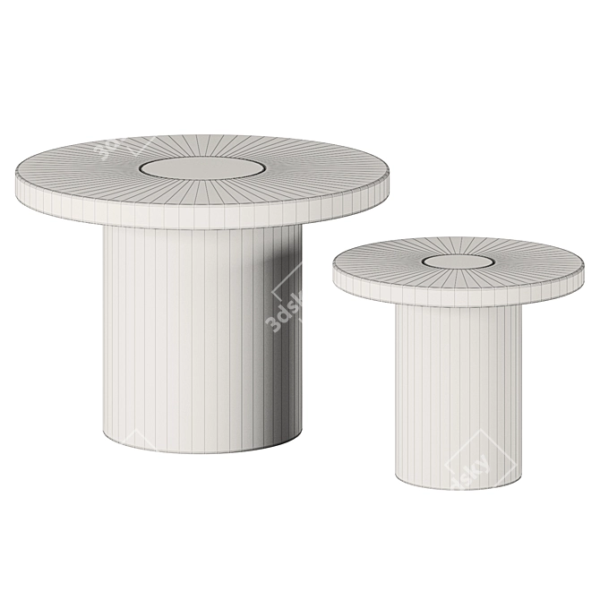 Sintra Stone Concrete Accent Tables 3D model image 6