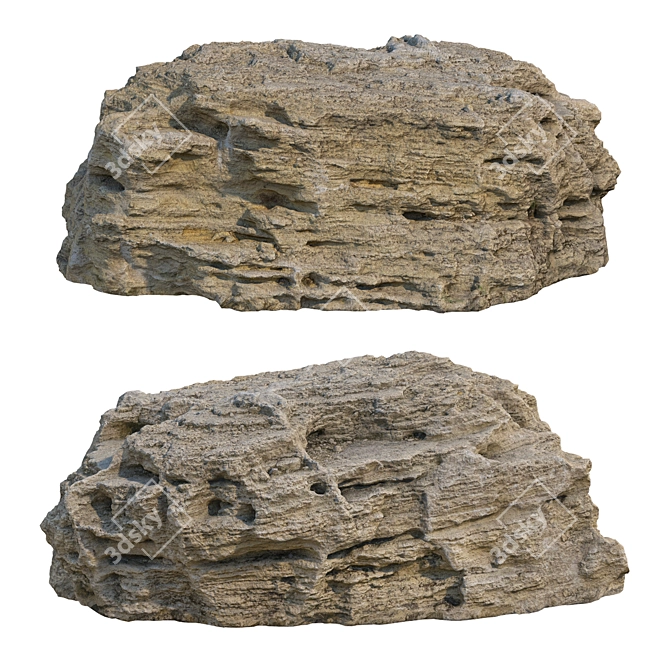 Sandstone Landscape Stones Set 3D model image 3