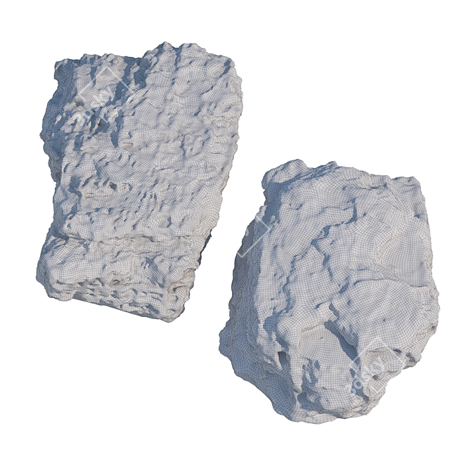 Sandstone Landscape Stones Set 3D model image 6