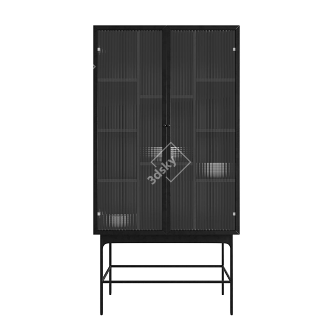Ethereal Oak Glass Highboard 3D model image 3