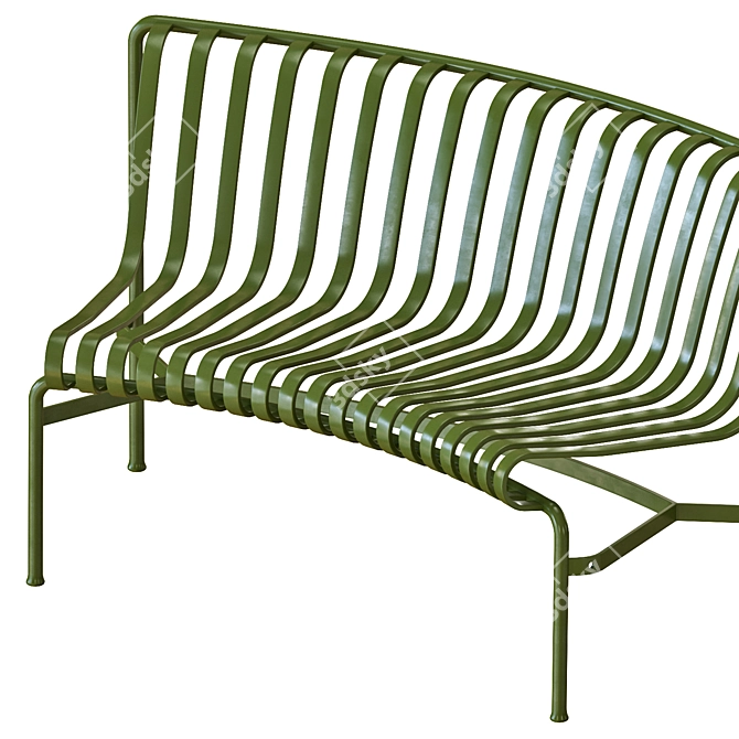 Modern Park Bench Seating 3D model image 3