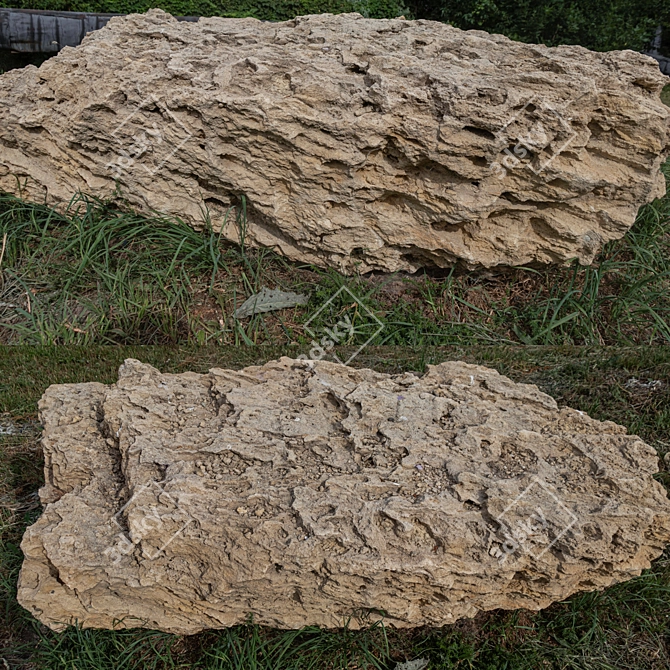 Landscape Feature Stone Kit 3D model image 6