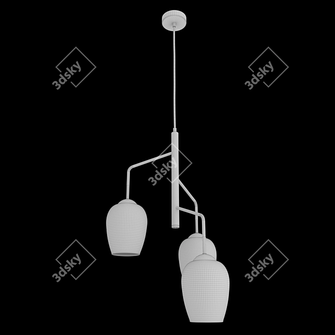 Eurosvet 3-Light Glass Pendant 3D model image 4