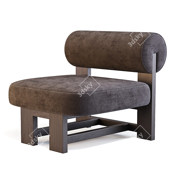 Sculptural Elegance Accent Chair 3D model image 4