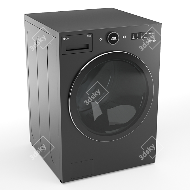 LG WM6700HBA Front Load Washer 3D model image 2