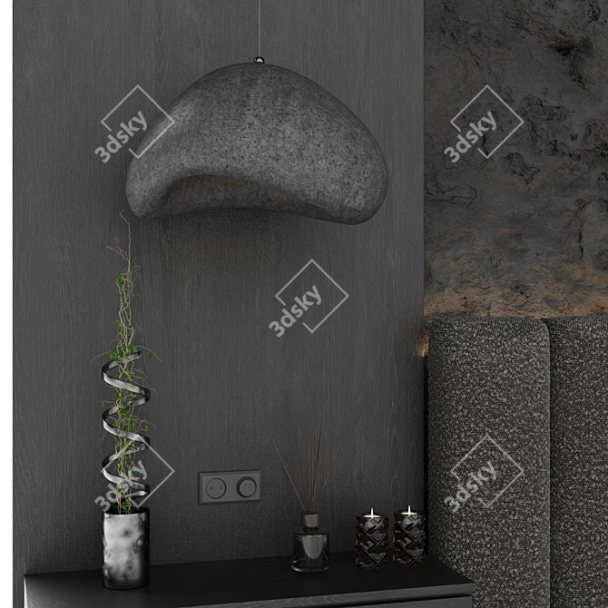 Modern Stone Headboard Set 3D model image 4