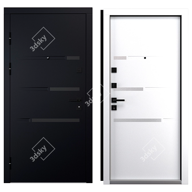 Safira Entry Metal Door, 900x2050mm 3D model image 3